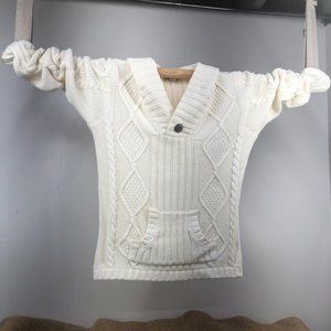 Bob Timberlake – Hooded Heavy Cable Sweater, Front Pocket, Women L-fits like XL